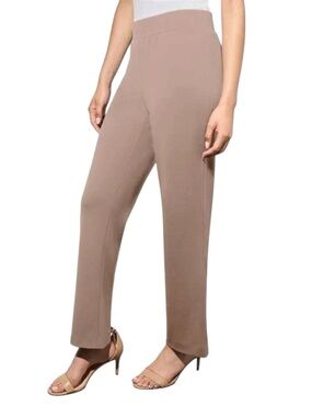Ming Wang Pants Women Heritage Fit Brown Pull On Straight Leg Size L